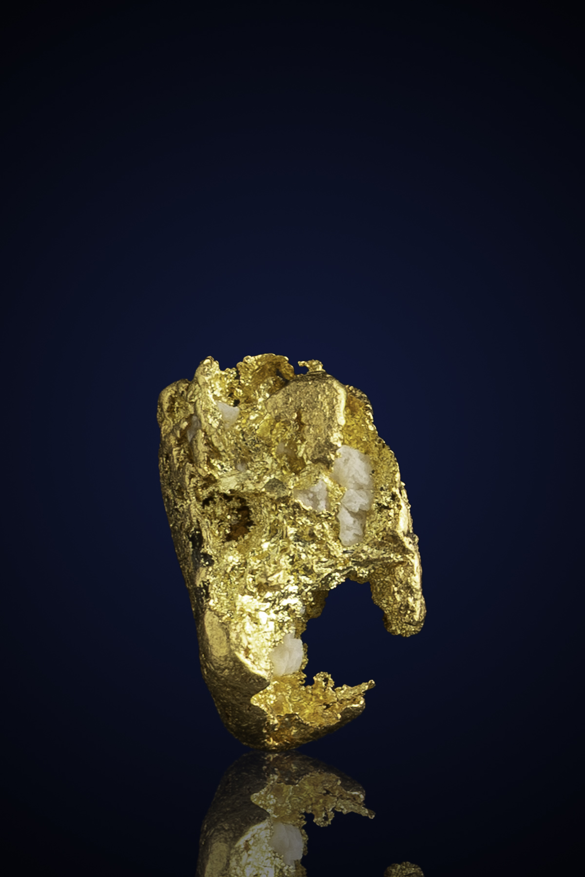 Dazzling, Sharp Natural Gold Nugget with Quartz - CA - 0.96 grams (image for) Dazzling, Sharp Natural Gold Nugget with Quartz - CA - 0.96 grams